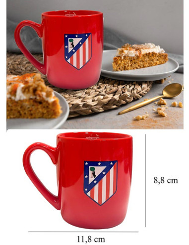 Taza Atlético de Madrid cerámica roja 400 ml. caja regalo