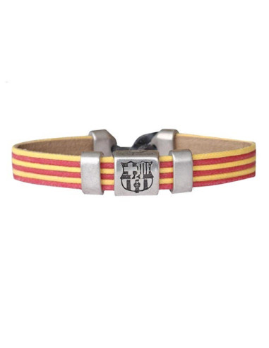FC Barcelona Pulsera senyera trenzada de cuero