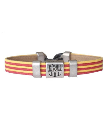 FC Barcelona Pulsera senyera trenzada de cuero