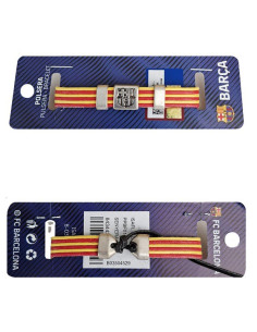 FC Barcelona Pulsera senyera trenzada de cuero 2