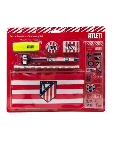 Atlético de Madrid Set papelería estuche y pegatinas