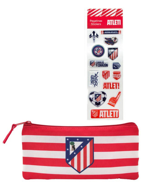 Atlético de Madrid Set papelería estuche y pegatinas
