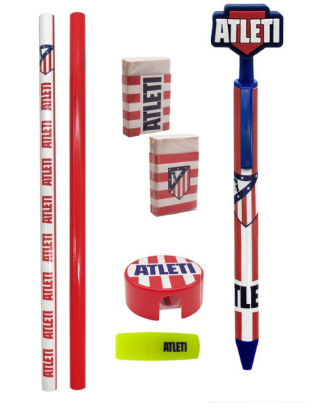 Atlético de Madrid Set papelería estuche y pegatinas