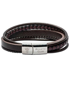 Athletic Club pulsera de cuero trenzado cierre de acero