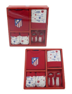 Set bebé Atlético Madrid gorro body guantes y manoplas
