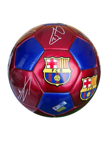 FC Barcelona Balón reglamento fútbol 11 firmas jugadores