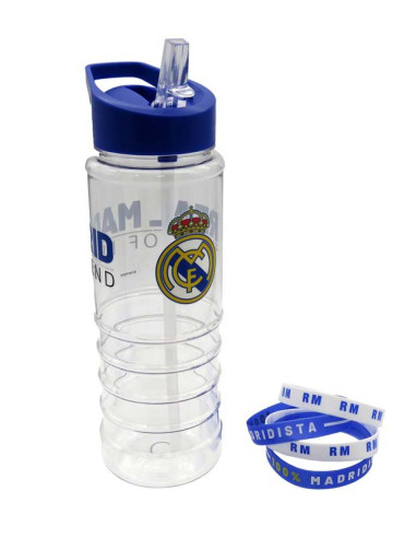 Real Madrid botella cantimplora con 4 pulseras silicona