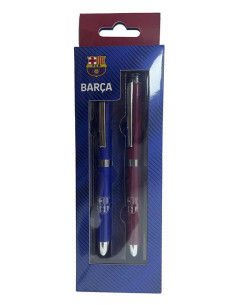 FC Barcelona Set 2 bolígrafos metálicos azul y grana 2