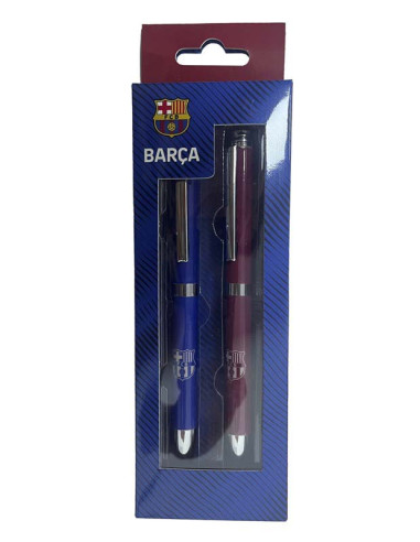 FC Barcelona Set 2 bolígrafos metálicos azul y grana