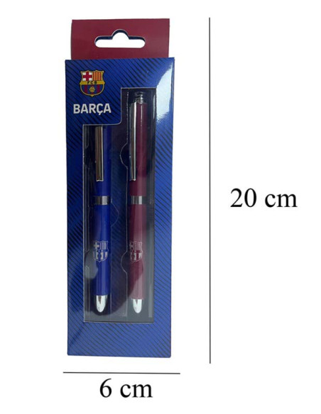 FC Barcelona Set 2 bolígrafos metálicos azul y grana