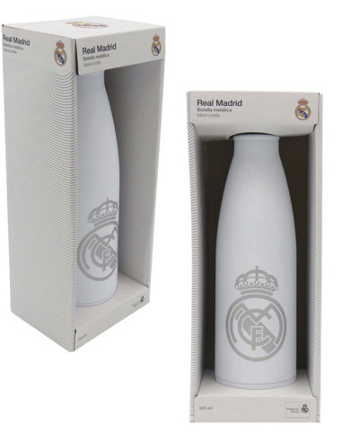 Real Madrid botella acero inoxidable blanca doble pared