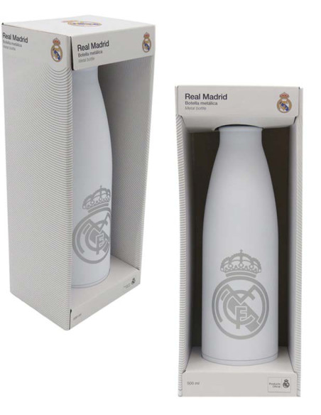 Real Madrid botella acero inoxidable blanca doble pared