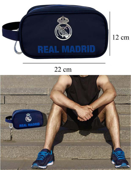 Real Madrid Portatodo Jumbo con cierre cremallera 22x12x12 cm