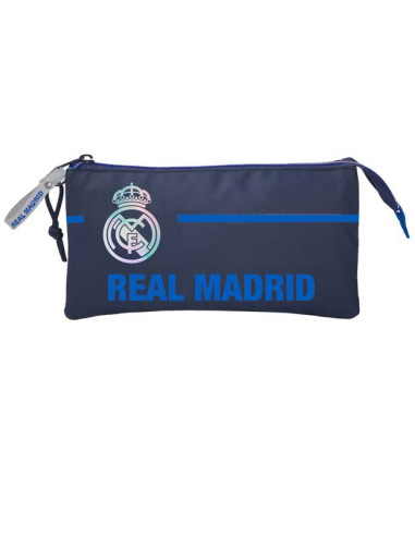 Real Madrid Estuche porta todo triple 22x11x4 cm