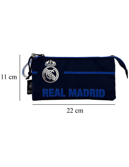 Real Madrid Estuche porta todo triple 22x11x4 cm