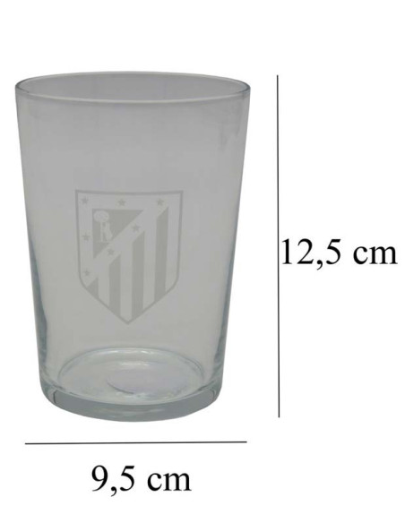 Atlético de Madrid vaso de cristal con escudo Atleti 500 ml