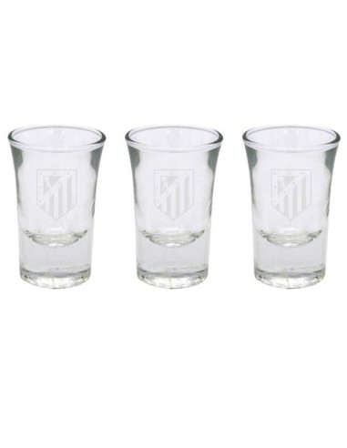Atlético de Madrid Pack 3 vasos chupito de cristal