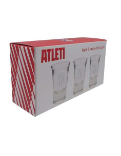 Atlético de Madrid Pack 3 vasos chupito de cristal 2