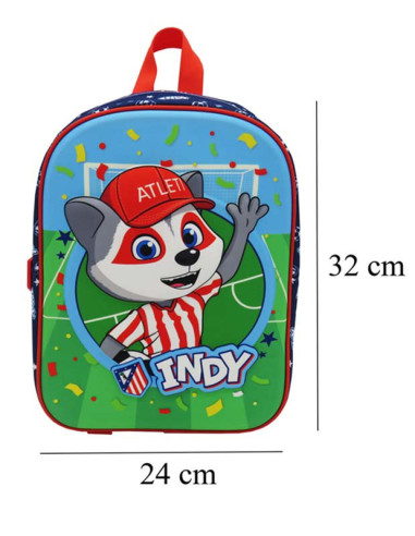 Atlético de Madrid mochila guardería Indi 3D 32x24x10 cm