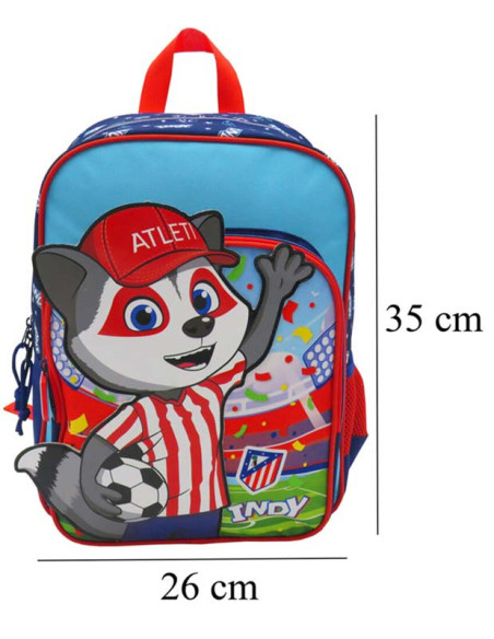 Atlético de Madrid Mochila escolar infantil Indi 35x26x12 cm