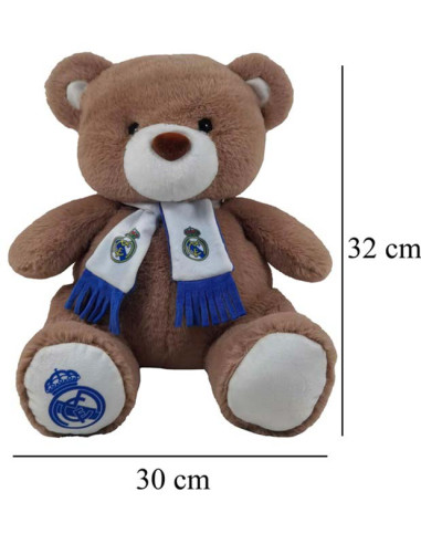 Real Madrid Osito de peluche con bufanda 32x30 cm