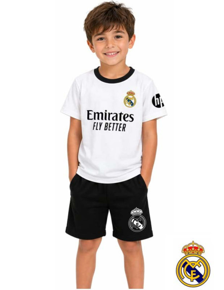 Real Madrid Pijama infantil de verano manga corta 100% algodón