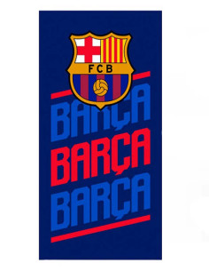 Toalla oficial del FC Barcelona de microfibra azulgrana de 70x140 cm.