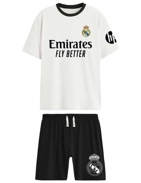 Pijama oficial del Real Madrid de verano de manga corta en 100% algodón colección 2026
