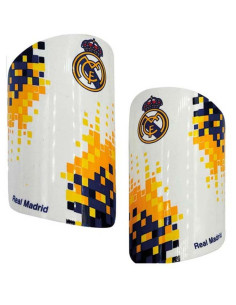Espinilleras oficiales del Real Madrid unisex infantiles y juveniles con refuerzo interior de EVA