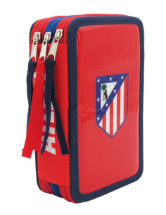 Plumier 3 pisos Atlético de Madrid con 39 piezas escolares