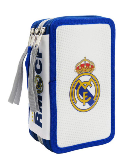 Plumier 3 pisos Real Madrid con material escolar 39 piezas