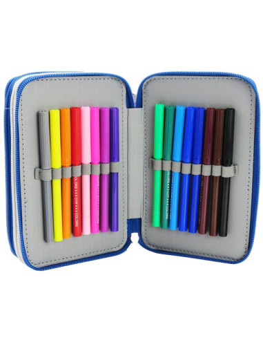 Plumier 3 pisos Real Madrid con material escolar 39 piezas