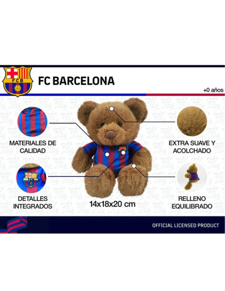 Osito de peluche con la camiseta del FC Barcelona 25cm.