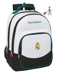 Mochila grande Real Madrid multibolsillos Premium adaptable a carro escolar