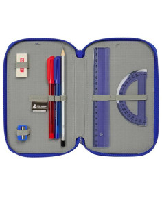 Estuche plumier Real Madrid triple con 37 piezas escolares 2