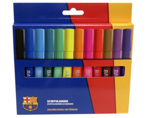 Caja 12 rotuladores gruesos del FC Barcelona