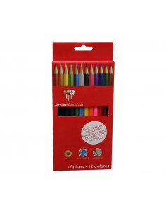 Caja con 12 pinturas lápiz de colores Sevilla FC
