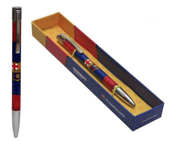 Bolígrafo metálico de lujo FC Barcelona en caja de regalo
