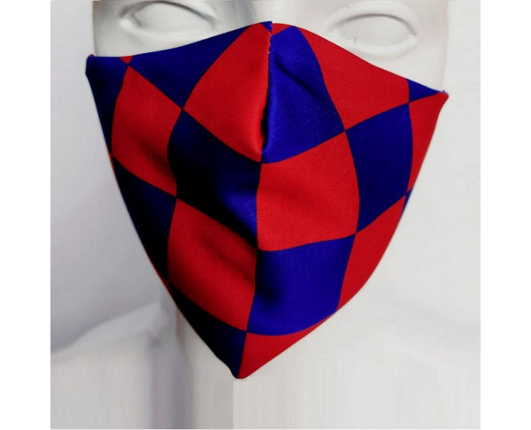Mascarilla higiénica infantil 50 lavados FC Barcelona 3 a 6 años. Frontal/lateral