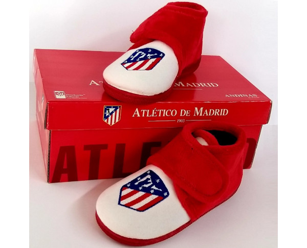 Zapatillas andar por casa Atlético Madrid niños pequeños. Lateral izquierdo