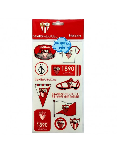Pack 10 pegatinas de quita y pon del Sevilla FC