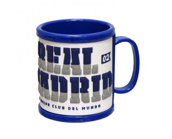 Taza Rubber infantil con relieve Real Madrid. Vista posterior