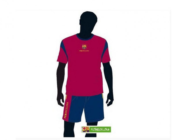Pijama FC Barcelona infantil de verano manga corta
