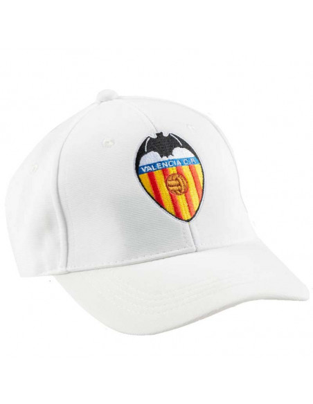 Gorra blanca con escudo Valencia CF juvenil y adulto