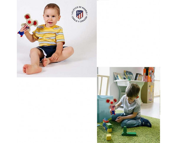 Sonajero bebé Atlético de Madrid ratoncito Wandi de peluche. Vistas infantiles