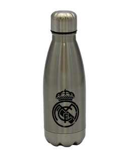 Botella de acero plateada Real Madrid 550 ml.
