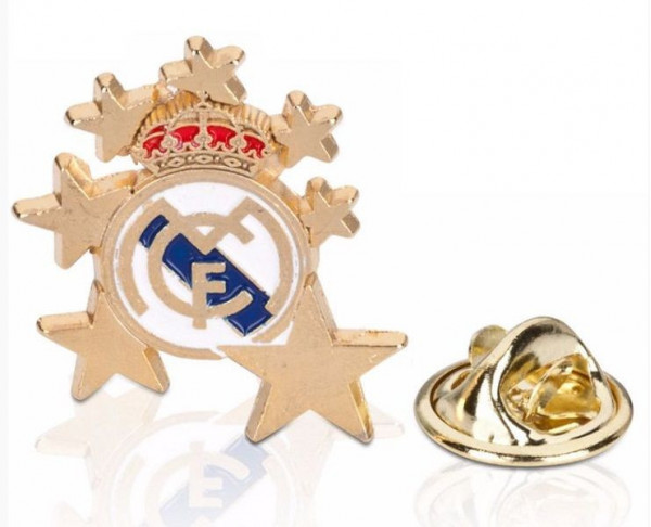 Pin escudo metálico Real Madrid con estrellas