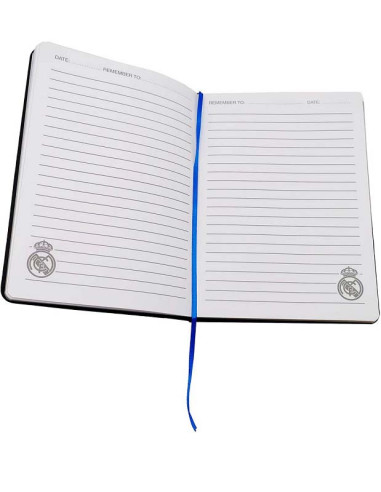 Pack  agenda y bolígrafo metálico Real Madrid vista interior agenda renglones