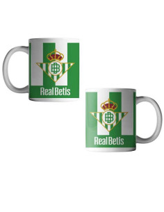 Taza cerámica Real Betis Balompié blanca y verde