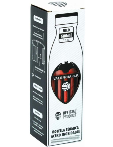 Botella térmica Valencia CF acero inoxidable 500 ml vista caja